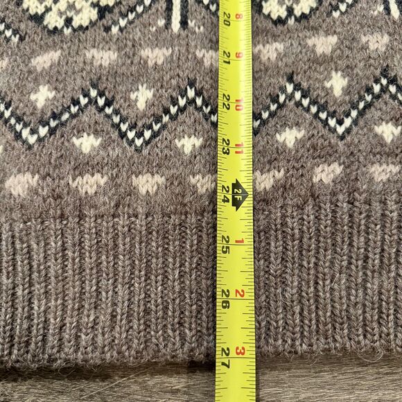 VTG Bonner of Ireland Sweater Mens Medium Brown Wool Aran Fair Isle Made Ireland - Picture 6 of 8